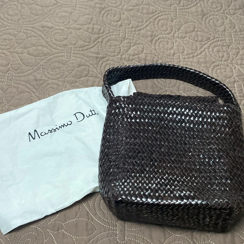 Massimo Dutti woven bag dark brown - Picture 10 of 12